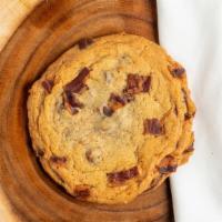 Pancetta Cookies · Homemade chocolate chip cookie with our own pancetta bacon sprinkled on top