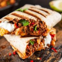 Beef Burrito · Shredded beef, fresh bell pepper, onion and tomatoes in a satisfying burrito.