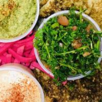 Sultan'S Sampler (Full Order) · Try all the goodies! Hummus, baba ganoush, tabouli, and Sultan's flat bread.