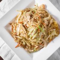 Chicken Lo Mein · Fresh, soft pan-fried noodles in our house brown sauce, served with cabbage and carrots.