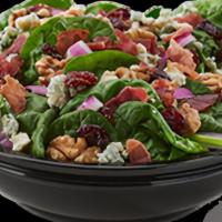 Michigan Cherry Salad · Spinach, red onions, dried cherries, walnuts, bacon, gorgonzola cheese.