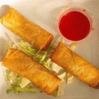 Fried Veggie Eggroll (3 Pcs.) · Chef Recommend. Crispy vegan eggroll dipped with sweet and sour sauce.