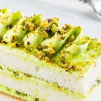 Nirvana Pistachio · This cake will make you want more of the earthy crunchy pistachio flavors. You'll be wonderi...