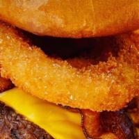 Double Cheeseburger · 2 smashed and seared ground beef brisket patties, American cheese,
crispy bacon, Burger sauc...