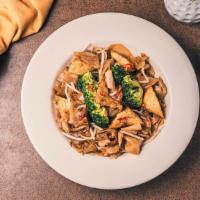 Drunken Noodles · Peanut-free, dairy-free, tree-nut-free, egg-free. Wide rice noodles, broccoli bean sprouts, ...
