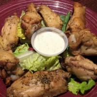 Chicken Wings · Italian style, BBQ or hot, and served with ranch or blue cheese dressing.