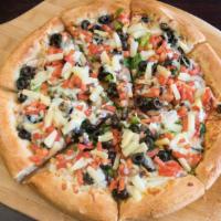 Vegetarian Special Pizza · Vegetarian. Green peppers, onions, black olives, mushrooms, and tomatoes.
