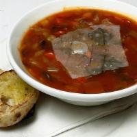 Minestrone Soup · white bean, carrot, onion, fennel, escarole, ditalini pasta, pomodoro-reggiano brood. served...