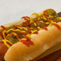 Golden Retriever · Americas Dog! Your choice of dog, Ketchup, Yellow Mustard and Relish.