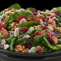 Michigan Cherry Salad · Spinach, red onions, dried cherries, walnuts, bacon, Gorgonzola cheese, balsamic.