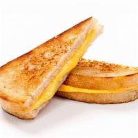 Quik Grilled Cheezers · Melted garlic butter, mild cheddar cheese toasted on bread... simple, now eat up!