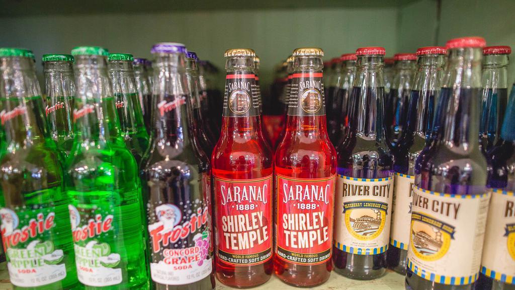 Vintage Bottled Soda · Flavors vary.