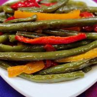 Seasoned Green Beans And Peppers · Sautéed and lightly seasoned fresh cut green beans and bell peppers