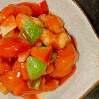 Sweet & Sour Chicken · Breaded and deep fried chicken breast topped with sweet and sour sauce.