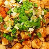 Mapo Tofu · Spicy. Soft tofu sautéed in house special hot sauce.