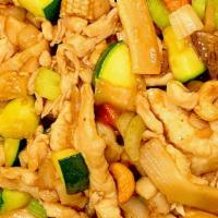 Cashew Nut Chicken, Beef Or Shrimp · Chicken, beef or shrimp sautéed with diced vegetables and cashew nuts.