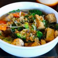Vegetarian Pho · Tofu and fresh vegetables in 100% vegetable broth.