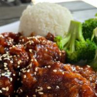 Drunken Chicken · Flavorful bites of chicken marinated in rice wine and crispy fried in a caramelized soy glaz...