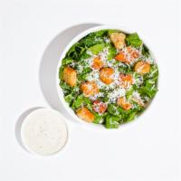 Caesar Salad · Romaine lettuce, parmesan cheese, and croutons with caesar dressing.
