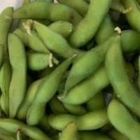 Edamame · Traditional Japanese boiled soy beans.