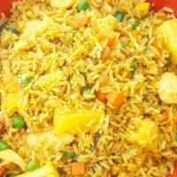 Thai Pineapple Fried Rice · Spicy. Egg, peas, carrots, scallions and pineapple cooked with yellow curry powder.
(CAN NOT...