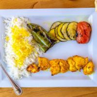 Chello Yek · Includes your choice of 1 kabob & 1 side. Served with a piece of freshly baked naan, grilled...