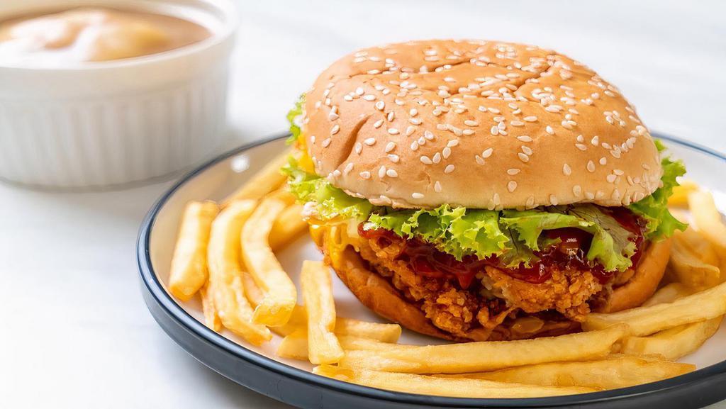 Chicken Burger With Fries · 