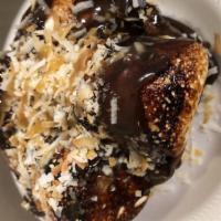 Samoa · Toasted vanilla bean marshmallow in a graham cracker bowl topped with chocolate ganache, car...
