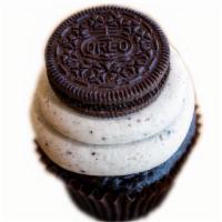 Cookies & Cream · Chocolate cake, topped with our Oreo cookie  buttercream & an Oreo cookie.