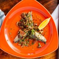 Grilled Sardines · W/garlic, parsley & pecans