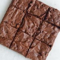 Double Chocolate Brownie · Moist dark chocolate fudge brownie w/ chocolate chips