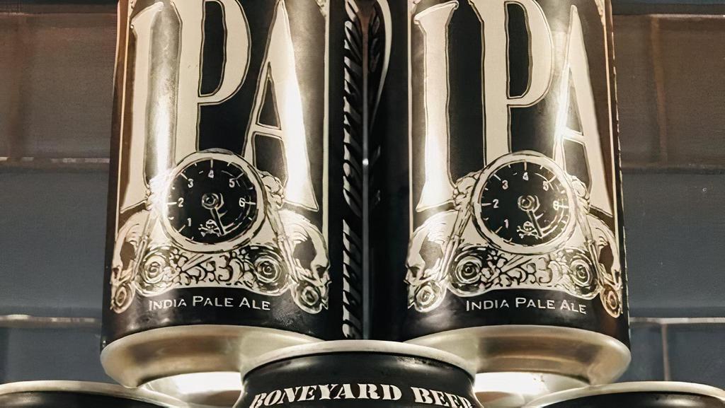 Boneyard Rpm Ipa, 12Oz Can Beer (7.5% Abv) · Bend OR. Pale in color with pineapple and citrus notes exploding from the glass. Boiled and dry hopped using four  Northwest hop varietals
