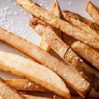 Fresh Cut Fries · Hand cut & twice fried Russet potatoes seasoned w/ salt, pepper & garlic