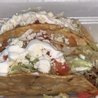 Beef Tacos (2) Dinner · Top menu item. Served in freshly prepared corn shells, filled with generous portions of seas...
