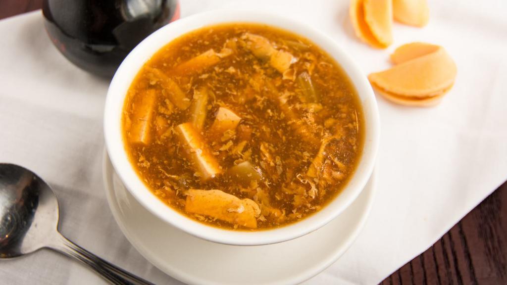 Hot & Sour Soup(1) · Hot and spicy.