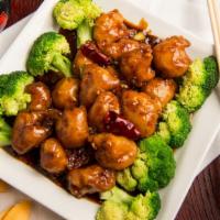 General Tso'S Chicken · Hot and spicy. Crispy battered fried chicken in general tso's chicken sauce.