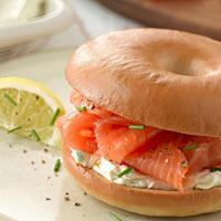 Smoked Salmon · - smoked salmon , cream cheese and capers on bagel