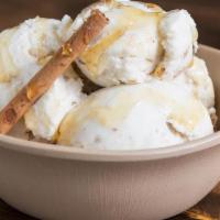 Baklava Ice Cream · Crumbled Baklava - Vanilla Bean Ice Cream - Honey