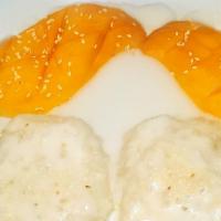 Sitcky Rice With Mango · Sticky Rice with Mango with Coconut Milk topping and a sprinkle of sesame seeds