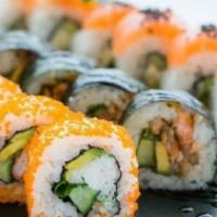 Sushi · Four pieces sushi, one California roll.