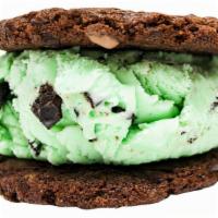 The Mint Chip · Made from scratch Double Chocolate Cookies with Mint Chocolate Chip Ice Cream.