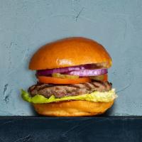 Cult Classic Burger · Seasoned half-pound angus patty perfectly cooked to medium on a griddled bun. Served with fr...