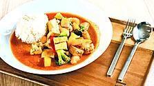 Pumpkin · Gluten-free, hot. Special house made curry with pumpkin, bell peppers, broccoli, and caulifl...