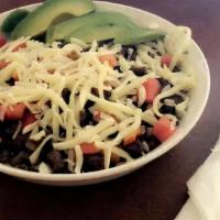 Taco Salad · Whole beans, choice of meat, lettuce, tomato and cheese.
