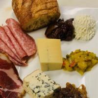 Fromage And Charcuterie Plate · Cheeses & cured meats,  seasonal chutney and relish, balsamic onions, fresh fruit,  nuts, ba...