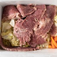Corned Beef & Cabbage · A favorite of St. Patrick himself! Corned beef, cabbage, carrots, and potatoes. Served with ...