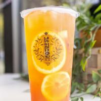 King Fruit Tea · Made from high mountain oolong tea with real fruit jam and real fruit ( passion, strawberry,...