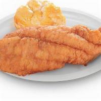 1Pc Cajun Style Fish & Biscuit Meal · Cajun Style Fried Fish with a honey butter biscuit.