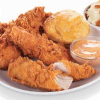 Catering Box Lunch 4Pc Cajun Tenders · Box Lunch includes dipping sauce, small side & biscuit.Minimum order of 8 Catering Box Lunch...