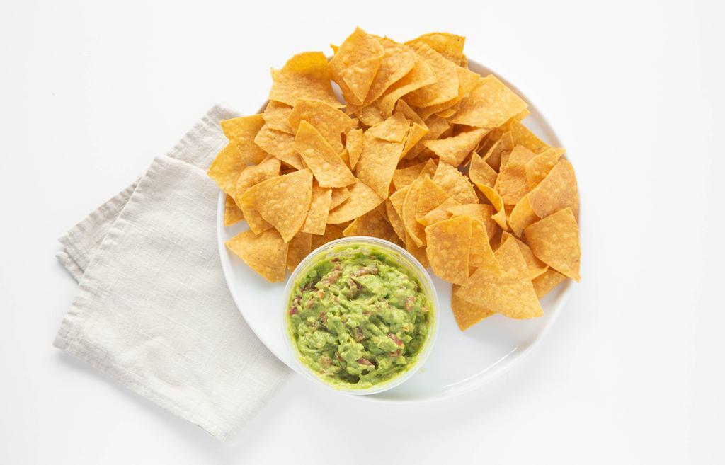 Chips & Guacamole · Gluten free. Hot, hand-cut chips served with fresh home-made guacamole.